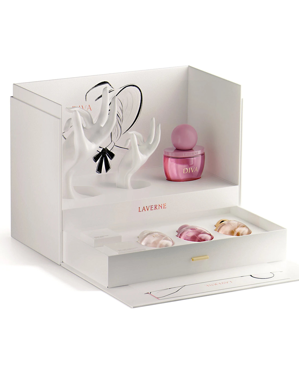 Laverne Diva Giftset (50ml + 15ml + 15ml + 15ml + accessoires) parfumfles