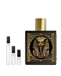 Rayhaan Pharaoh sample – decant naast de volle fles ter herkenning